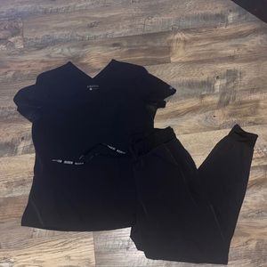 Black Med couture scrub set